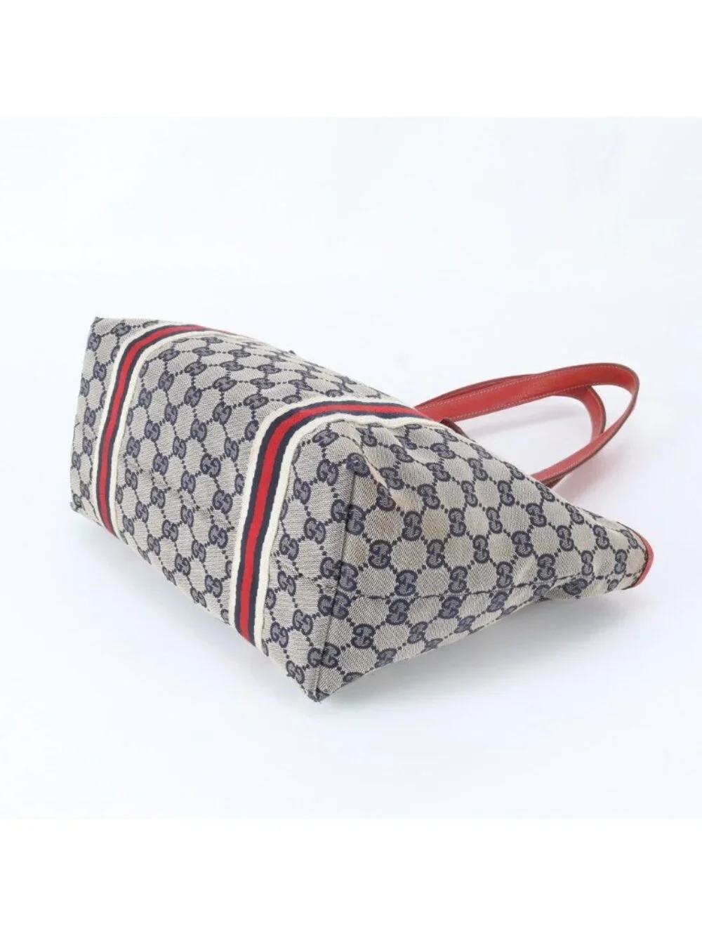 ★SOLD★ Gucci GG Canvas Sherry Charm Leather Tote Shoulder Bag - Picture 5 of 10